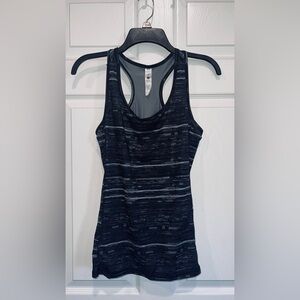Lululemon Athletica Black and Gray Striped Tank Top